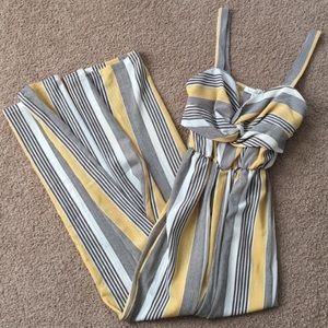 Bailey Blue - Women’s yellow stripe jumpsuit